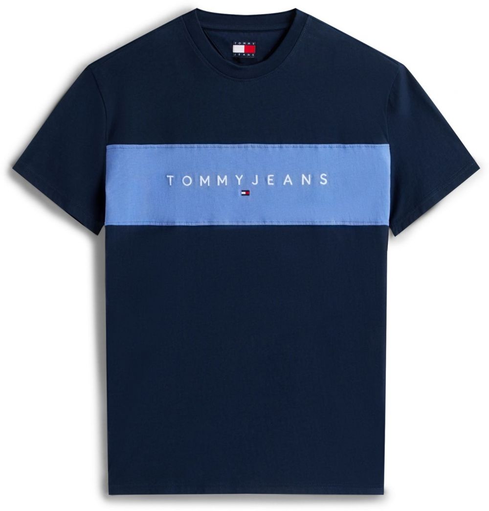 Tommy Jeans Tričko  námornícka modrá / zafírová / biela
