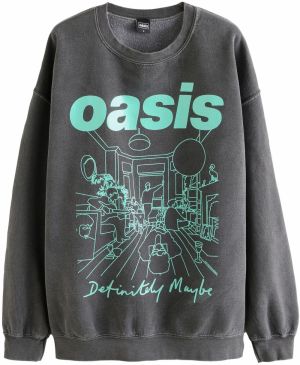 Next Mikina 'Oasis'  tmavosivá / svetlozelená