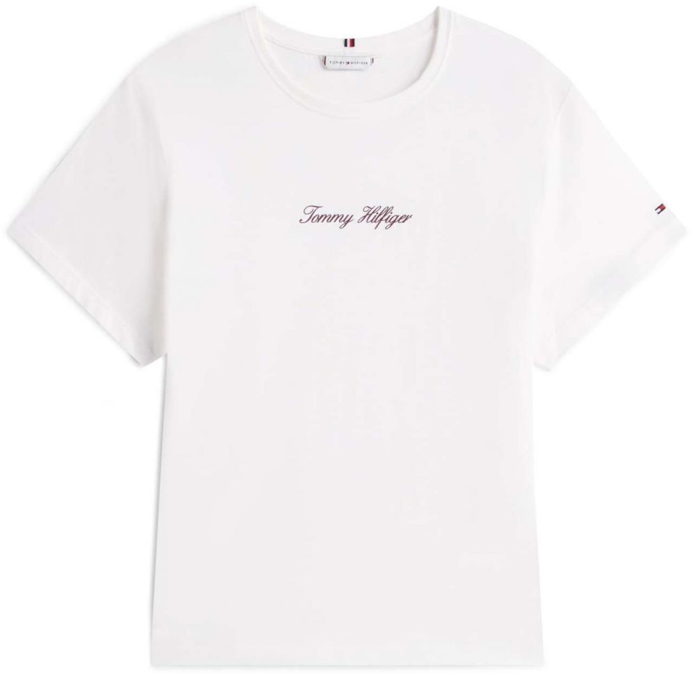 Tommy Hilfiger Curve Tričko 'CLASSIC'  burgundská / biela