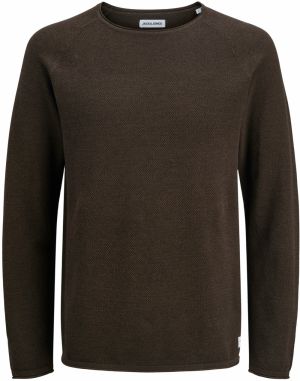 JACK & JONES Sveter 'JJEHILL'  tmavohnedá