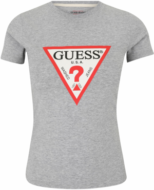 GUESS JEANS Tričko 'ICONIC'  sivá melírovaná / červená / čierna / biela