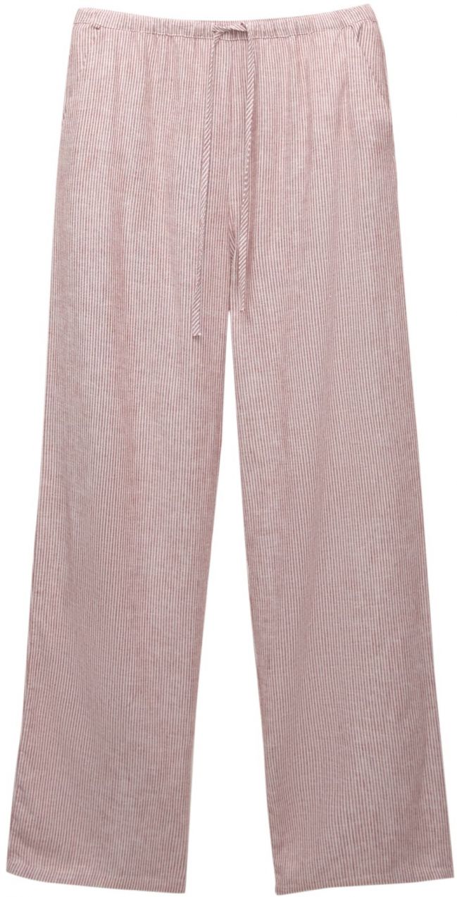 Pull&Bear Nohavice  burgundská / biela