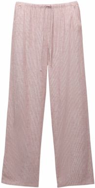 Pull&Bear Nohavice  burgundská / biela