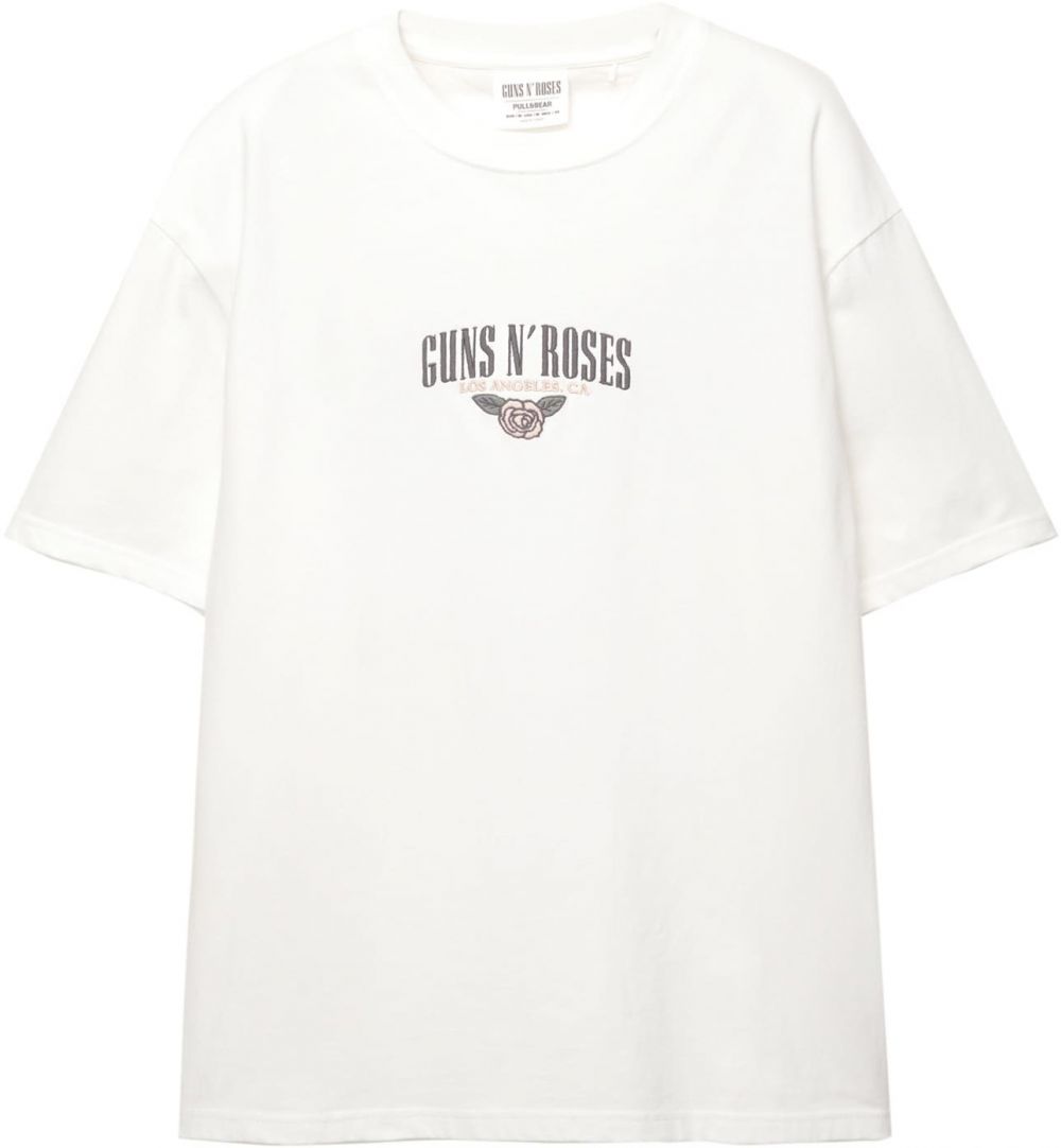 Pull&Bear Tričko 'GUNS AGUILA'  tmavosivá / pastelovo zelená / rosé / biela