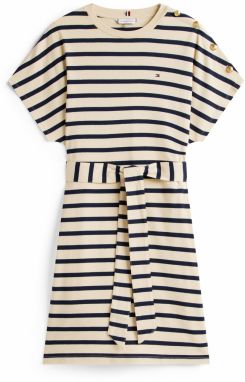 TOMMY HILFIGER Šaty  námornícka modrá / biela ako vlna