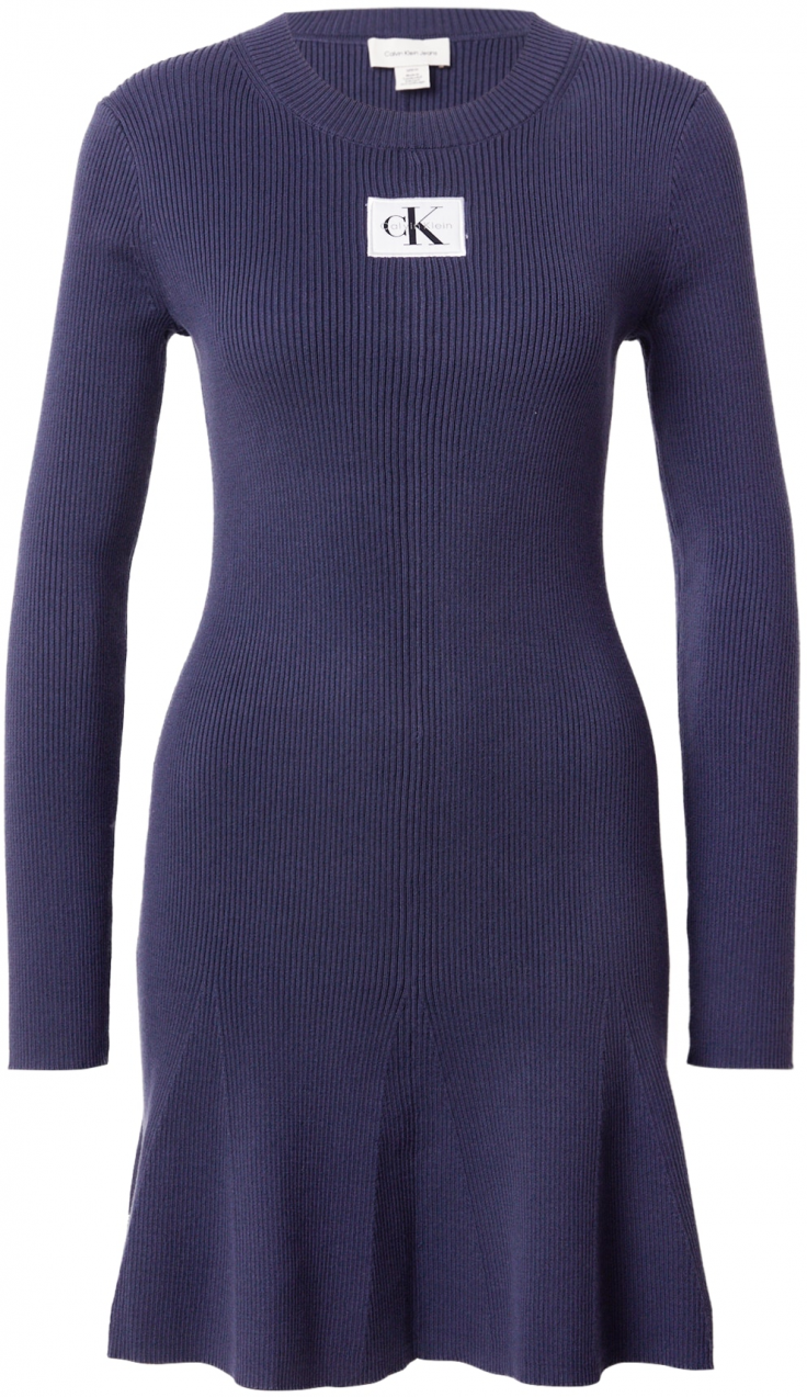 Calvin Klein Jeans Pletené šaty  námornícka modrá / biela