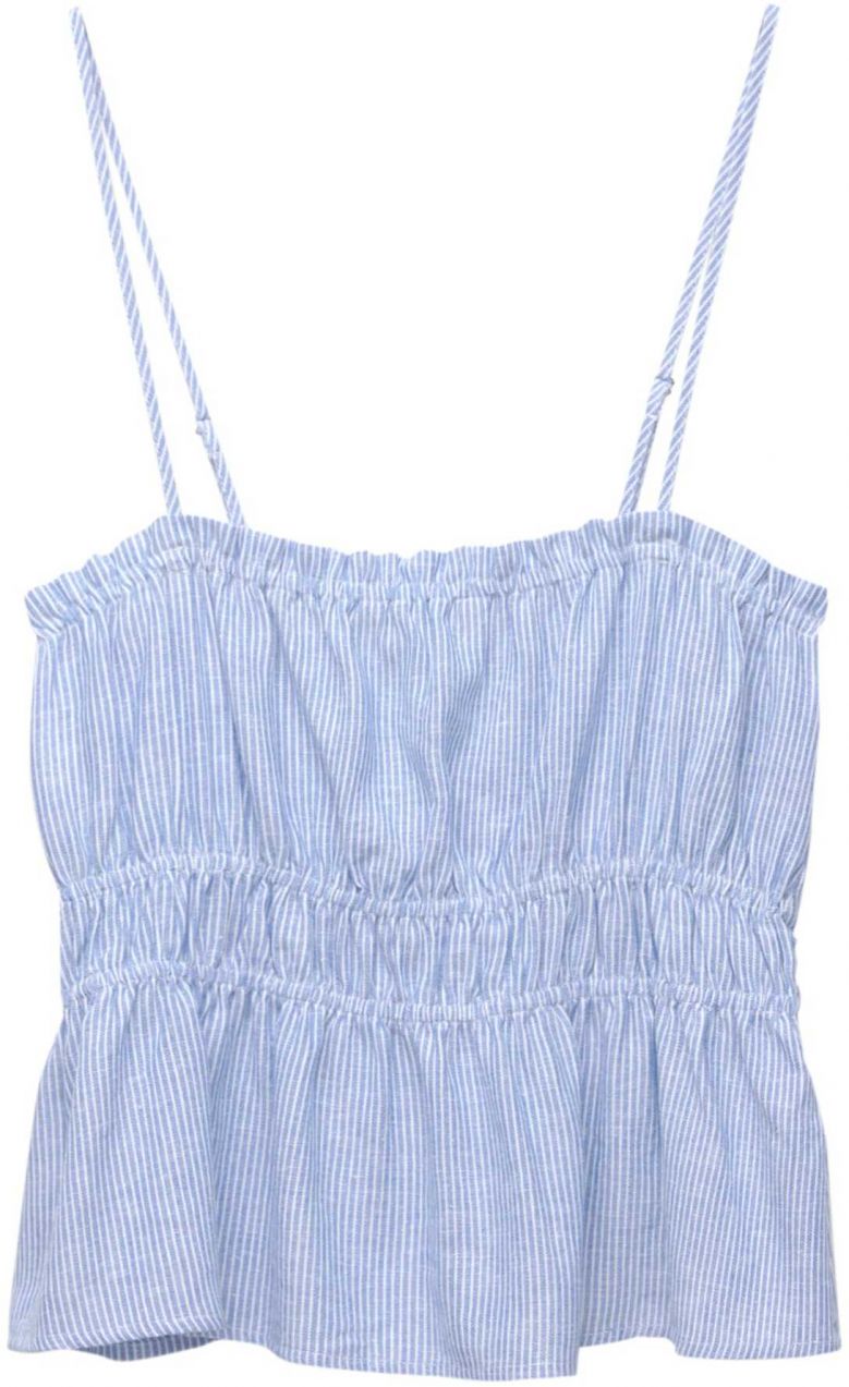 Pull&Bear Top  nebesky modrá / biela