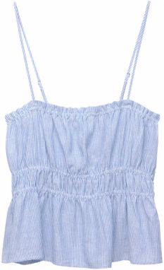 Pull&Bear Top  nebesky modrá / biela