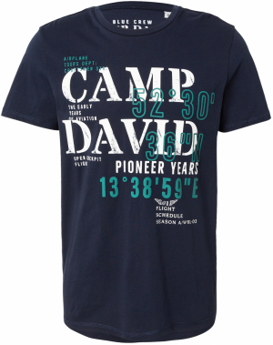 CAMP DAVID Tričko  námornícka modrá / zelená / biela