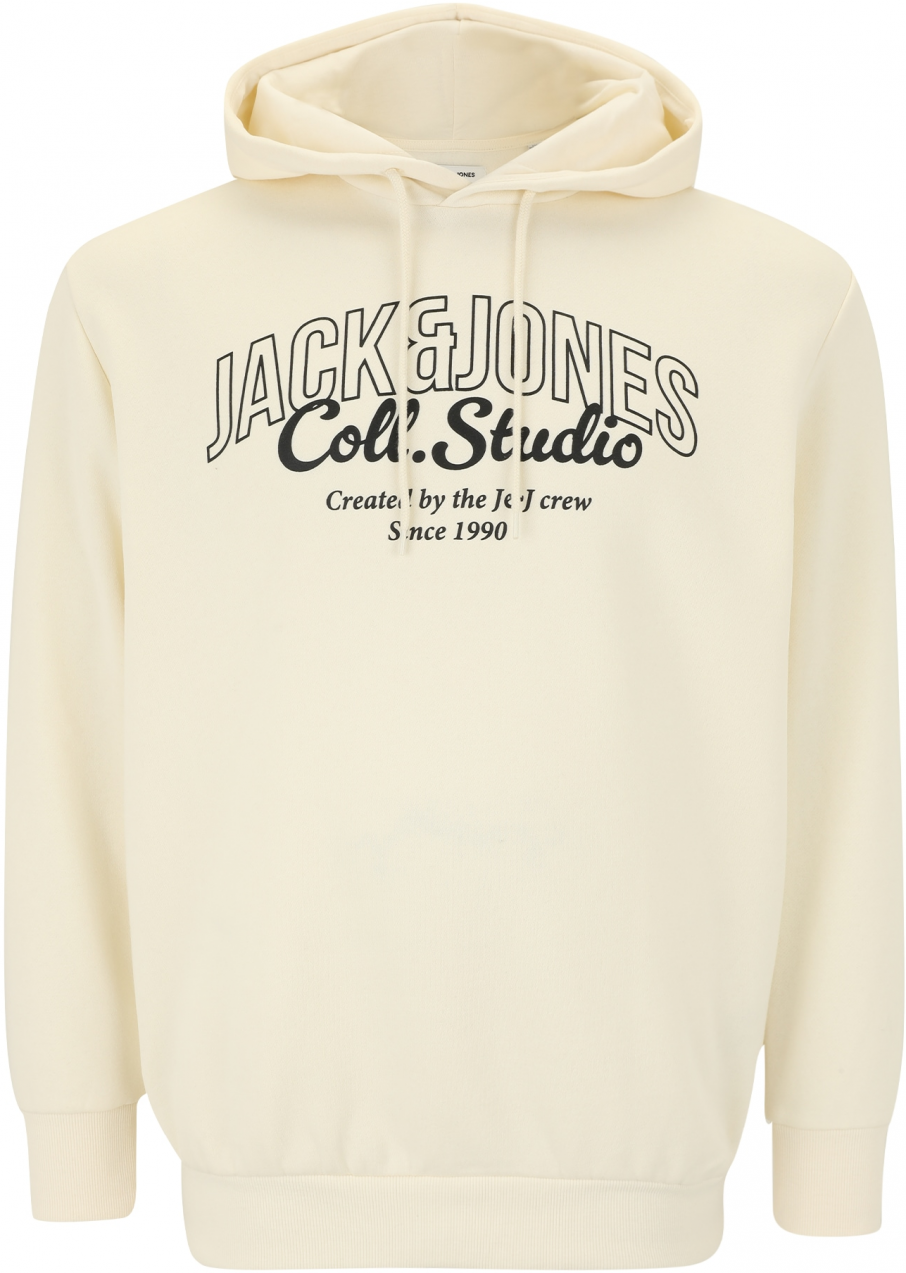Jack & Jones Plus Mikina 'JJMAKOTO'  čierna / šedobiela