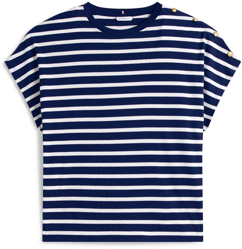 Tommy Hilfiger Curve Tričko  námornícka modrá / biela