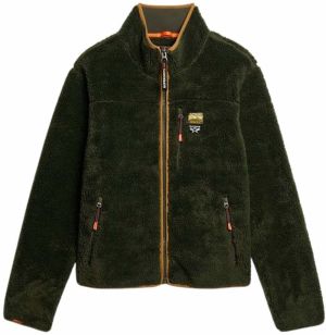 Superdry Flisová bunda  hnedá / tmavozelená
