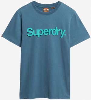 Superdry Tričko 'Classic'  vodová / kráľovská modrá / čierna