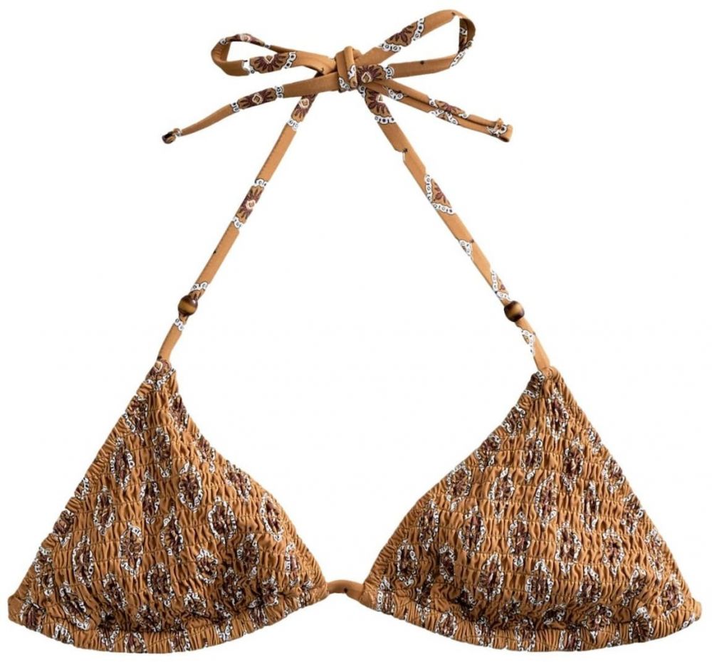 Next Bikinový top  hnedá / horčicová / biela