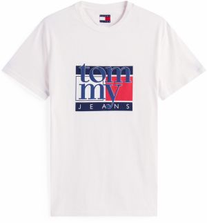 Tommy Jeans Tričko  tmavomodrá / červená / biela