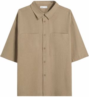 Bershka Košeľa  tmavobéžová