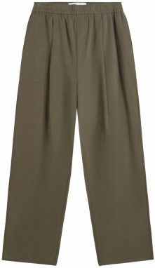 Bershka Plisované nohavice  zelená