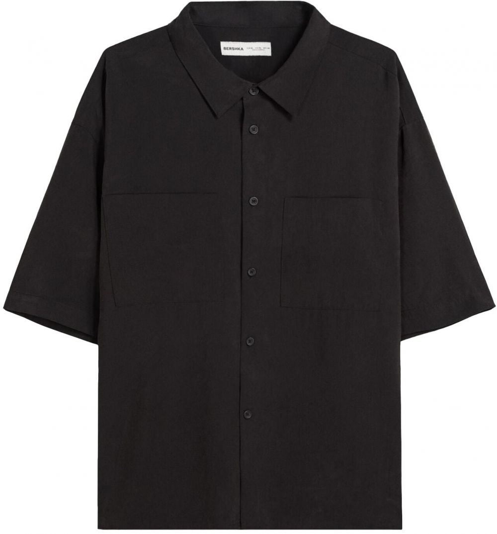 Bershka Košeľa  čierna