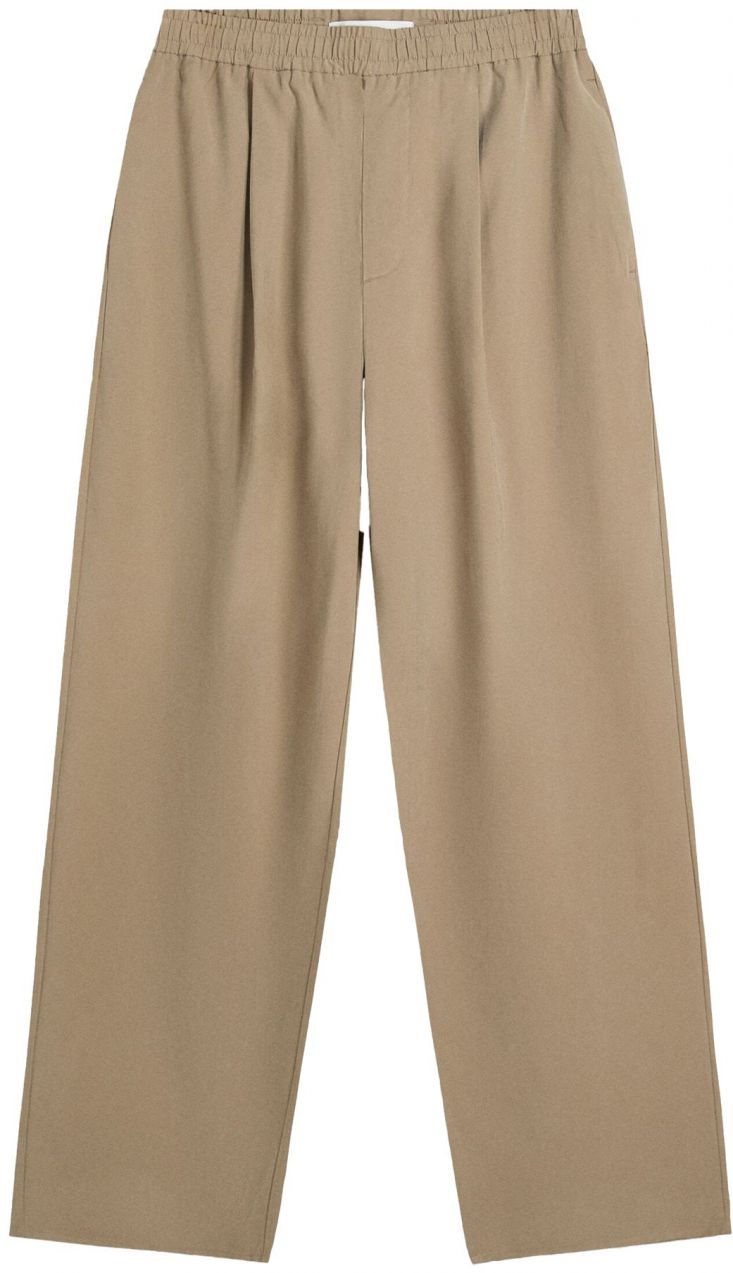 Bershka Plisované nohavice  tmavobéžová