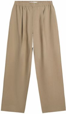 Bershka Plisované nohavice  tmavobéžová