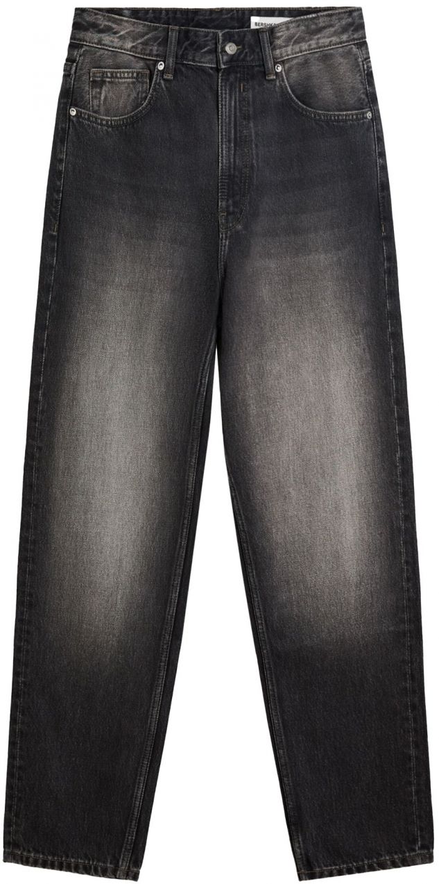 Bershka Džínsy  čierny denim