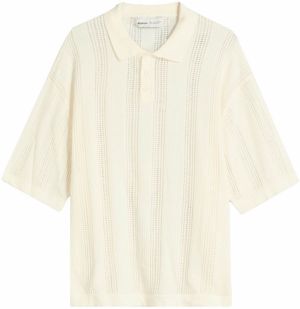 Bershka Tričko  šedobiela
