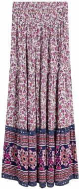 Bershka Sukňa  krémová / námornícka modrá / broskyňová / ružová