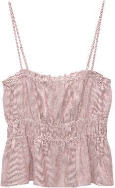 Pull&Bear Top  burgundská / biela