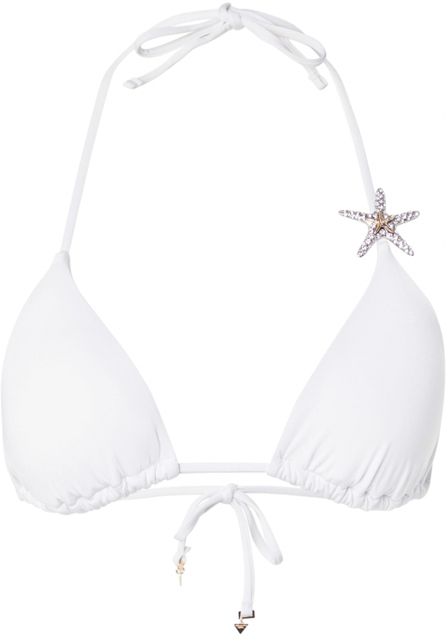GUESS Bikinový top  zlatá / priehľadná / biela