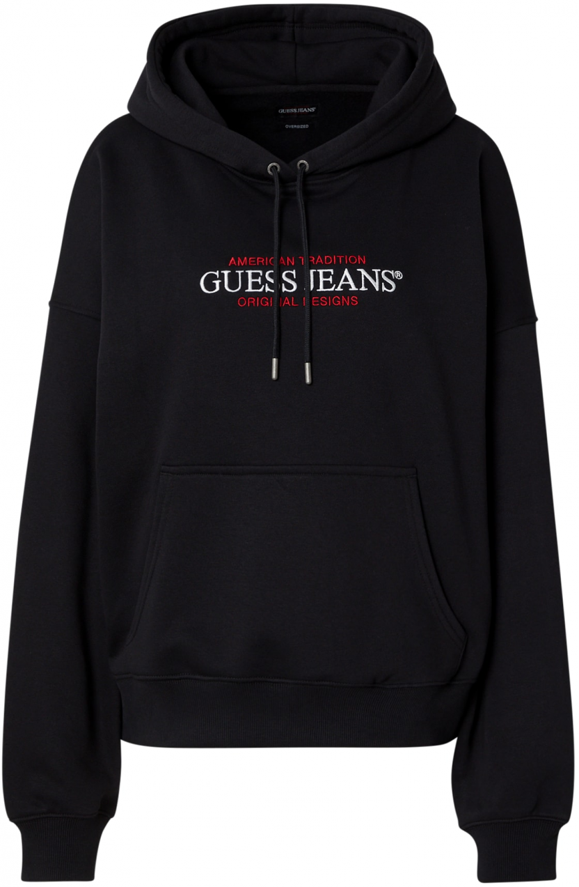 GUESS JEANS Mikina 'American Tradition'  červená / čierna / biela