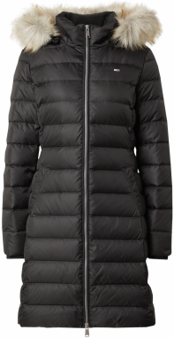 Tommy Jeans Prechodný kabát 'ESSENTIAL'  béžová melírovaná / čierna