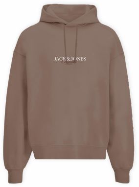 JACK & JONES Mikina 'JORBILLYBURG'  svetlohnedá / tmavohnedá / biela