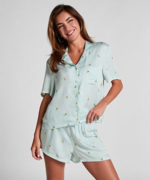 Hunkemöller Pyžamové nohavice  žltá / svetlozelená / tmavozelená / biela