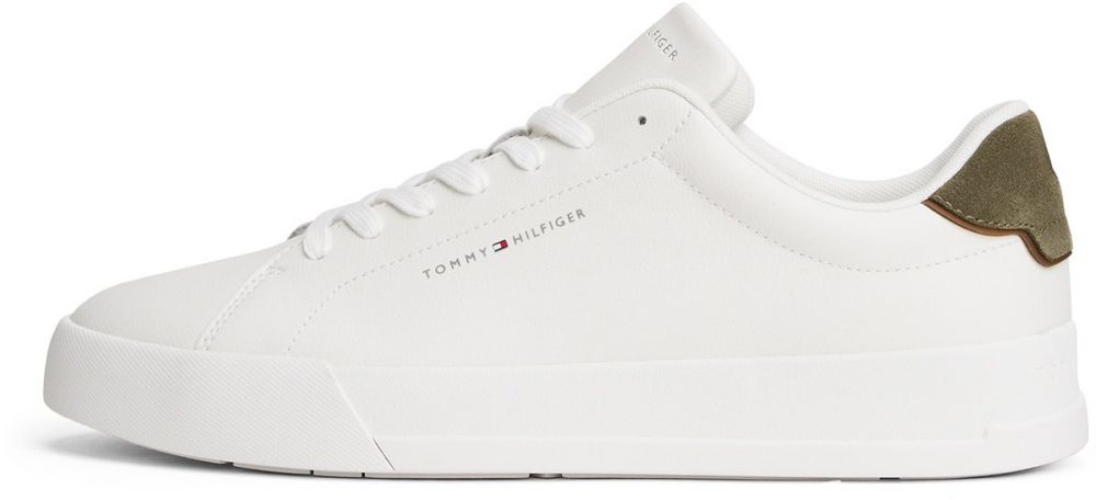 TOMMY HILFIGER Nízke tenisky 'COURT ESS'  olivová / biela