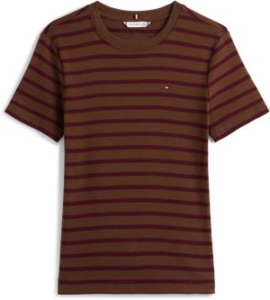 TOMMY HILFIGER Tričko 'CODY'  čokoládová / vínovo červená