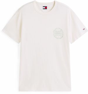 Tommy Jeans Tričko  zelená / biela