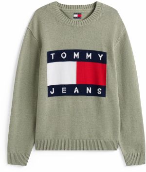 Tommy Jeans Sveter  námornícka modrá / mätová / červená / biela