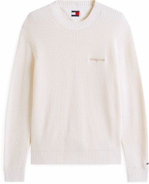 Tommy Jeans Sveter  horčicová / biela
