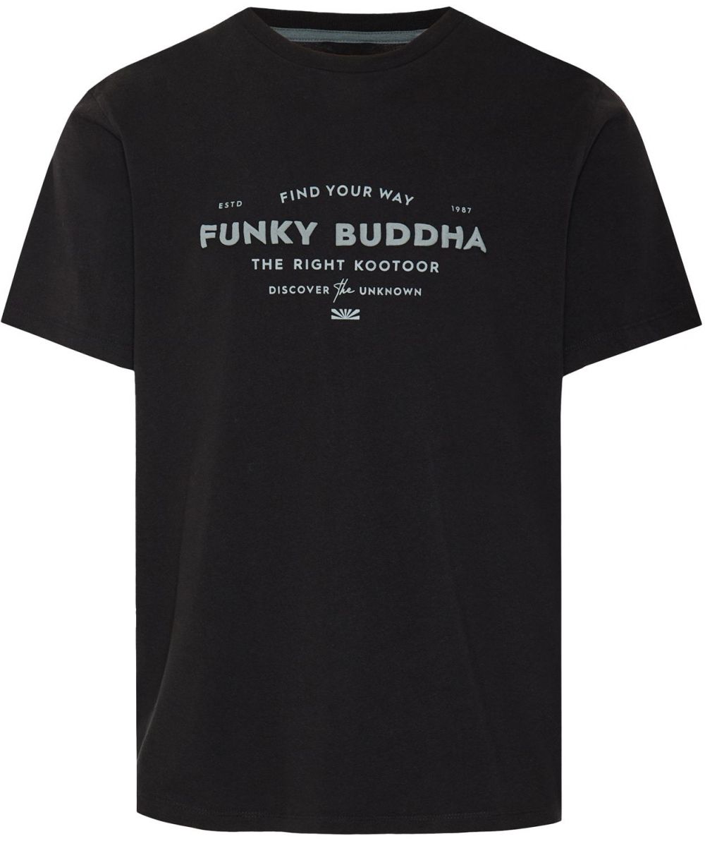 Funky Buddha Tričko  sivá / čierna