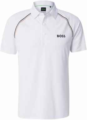 BOSS Funkčné tričko 'Patteo'  čierna / biela