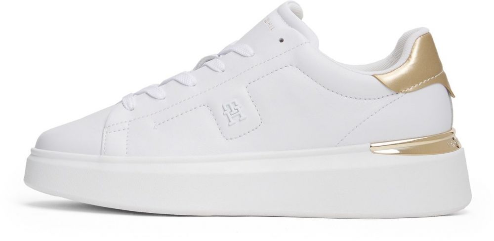 TOMMY HILFIGER Nízke tenisky  zlatá / biela