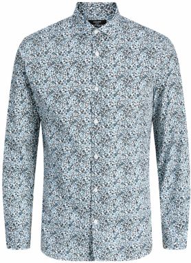 JACK & JONES Košeľa 'JPRBL A Black Pool'  svetlomodrá / tmavomodrá / biela