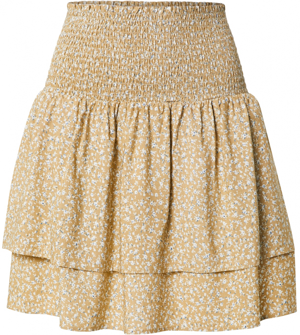 PULZ Jeans Sukňa 'PZBENEDIKTE'  piesková / modrá / biela