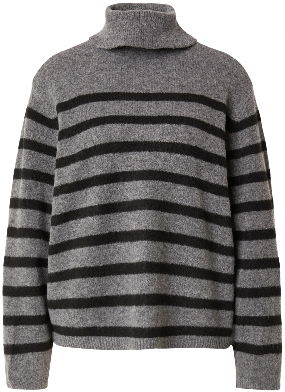 VERO MODA Sveter 'MARWA'  sivá melírovaná / čierna