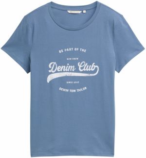 TOM TAILOR DENIM Tričko  modrá / biela