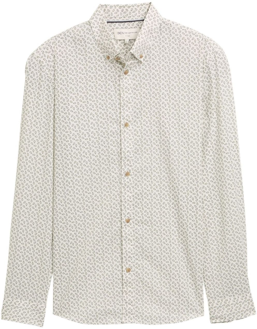 TOM TAILOR DENIM Košeľa  zelená / biela