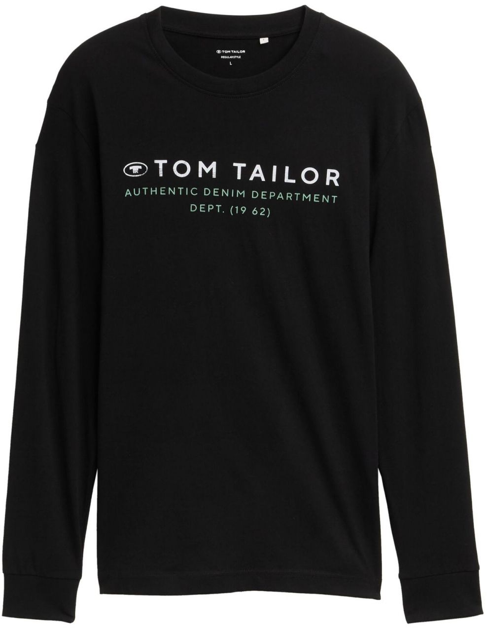 TOM TAILOR Tričko  pastelovo zelená / čierna / biela