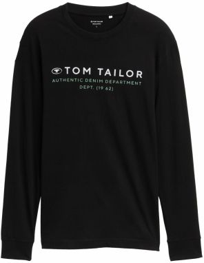 TOM TAILOR Tričko  pastelovo zelená / čierna / biela