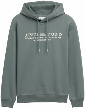 TOM TAILOR DENIM Mikina  zelená / biela