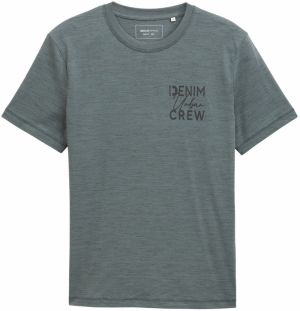 TOM TAILOR DENIM Tričko  sivá / zelená melírovaná